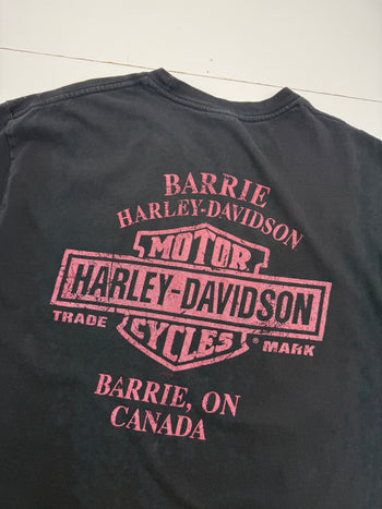 Y2K Harley Davidson Barrie Ontario Tee Black