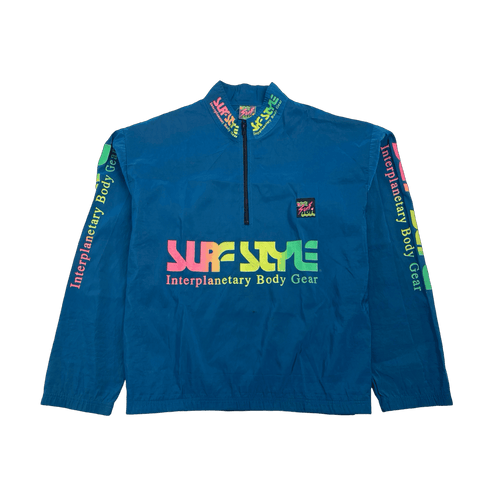 (L) Vintage Surf Style Quarter Zip Windbreaker Jacket | Vintage Clothing Store Canada
