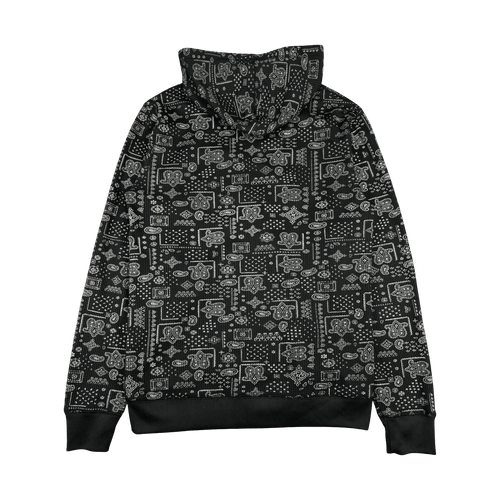 Stussy Paisley Thermal Zip-Up Hoodie Navy (USED) | Vintage Clothing Store Canada