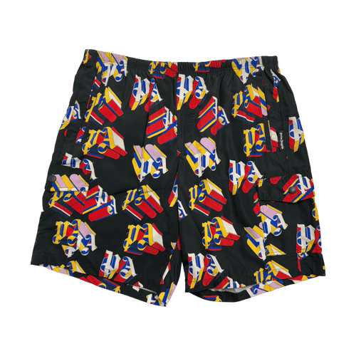 Palm Angels 3D Logo Shorts Black (USED) | Vintage Clothing Store Canada