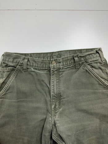 (34) Vintage Carhartt Carpet Lined Carpenter Pants Olive