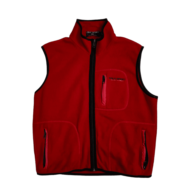 Vintage 90s Polo Sport Ralph Lauren Fleece Vest Red