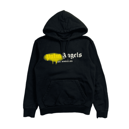 Palm Angels LA Sprayed Logo Hoodie Black (USED) | Vintage Clothing Store Canada