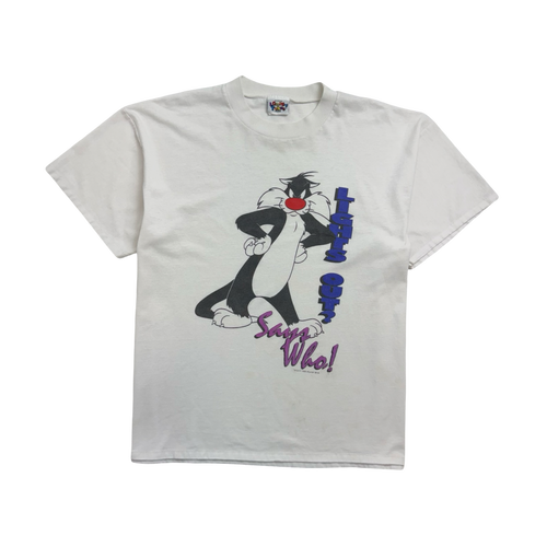 Vintage '95 Looney Tunes Sylvester Tee White | Vintage Clothing Store Canada