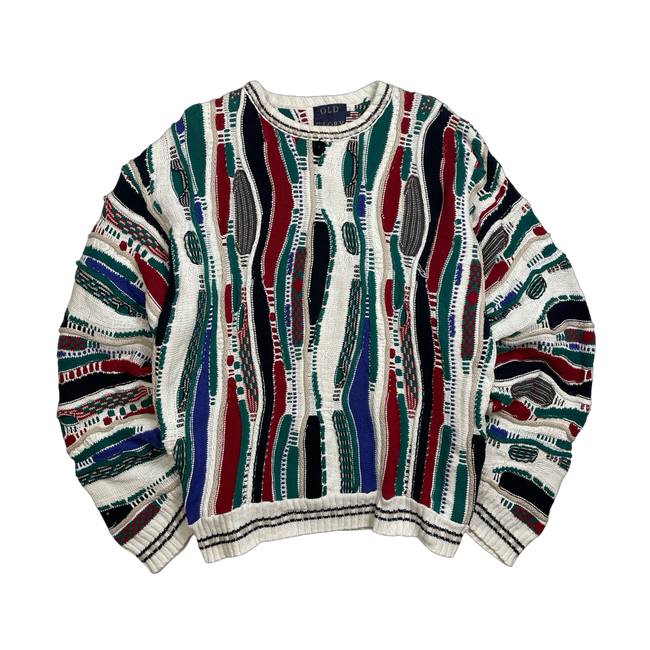Vintage Old Glory 3D Textured Knit Sweater Multi