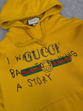 Gucci Coco Capitan Logo Print Hoodie Yellow (USED)