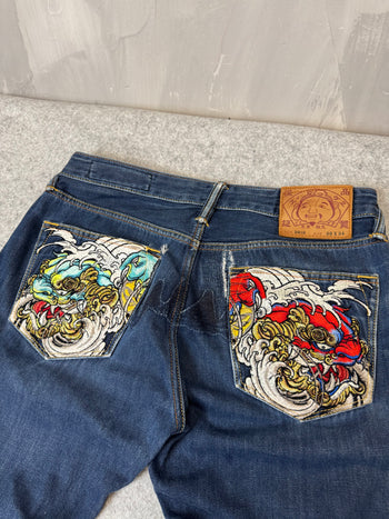 Evisu Lot 2010 Back Pocket Embroidery Denim Pants