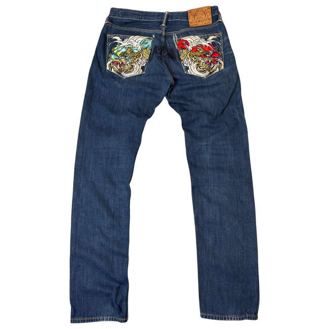 Evisu Lot 2010 Back Pocket Embroidery Denim Pants
