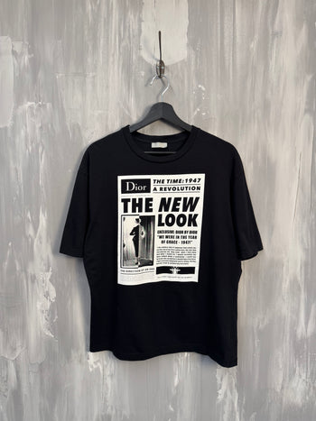 Dior Homme Newspaper Graphic Tee Black