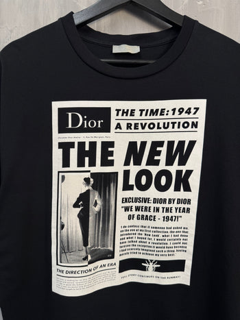 Dior Homme Newspaper Graphic Tee Black