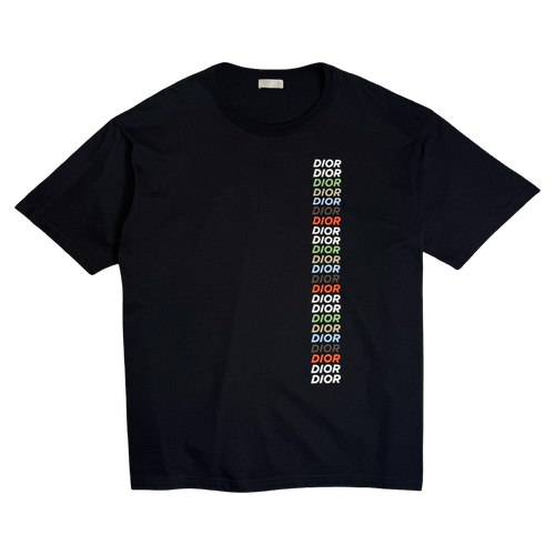 Dior Multi Color Logo Tee Black | Vintage Clothing Store Canada
