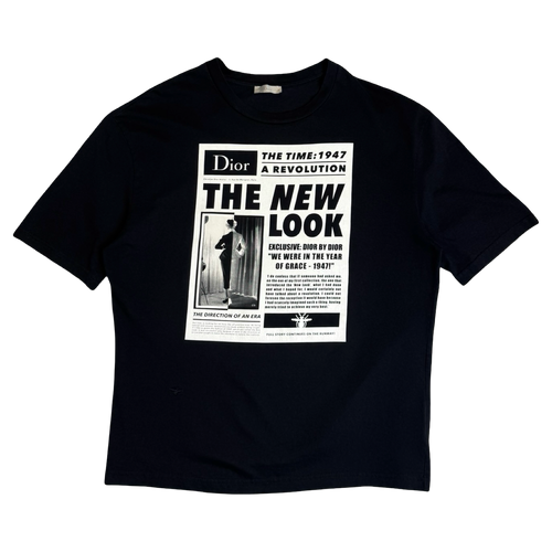 Dior Homme Newspaper Graphic Tee Black | Vintage Clothing Store Canada