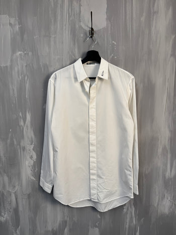Dior Signature Logo Collared Button Up Longsleeve White