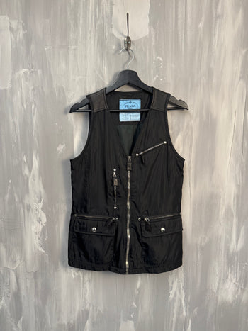 1994 Prada Nylon Multi Pocket Vest Black
