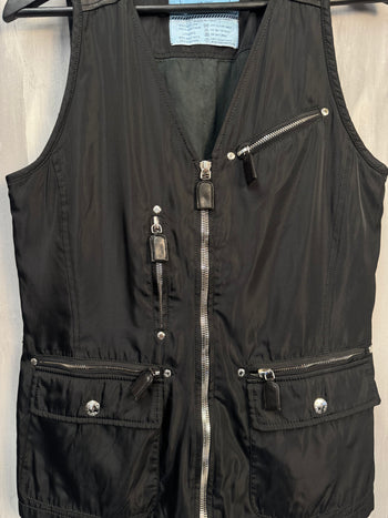 1994 Prada Nylon Multi Pocket Vest Black