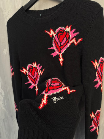 Prada Rose Cashmere Knit Sweater