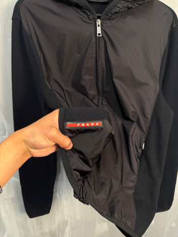 Prada Sport Hooded Windbreaker Black
