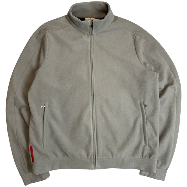 Prada Red Stripe Full Zip Fleece Beige