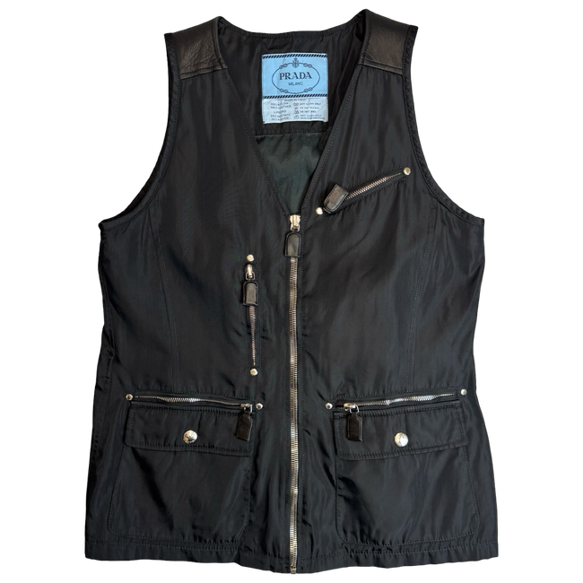 1994 Prada Nylon Multi Pocket Vest Black