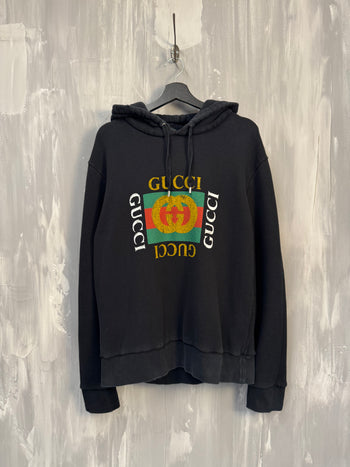 Gucci Distressed Oversized Hoodie Black