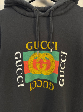 Gucci Distressed Oversized Hoodie Black