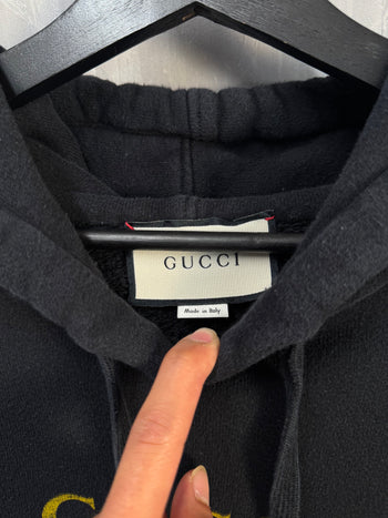 Gucci Distressed Oversized Hoodie Black