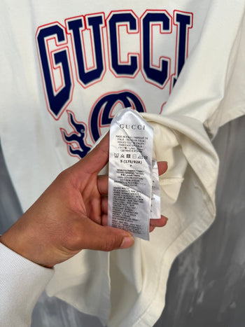 Gucci Collegiate Flame Logo Tee White