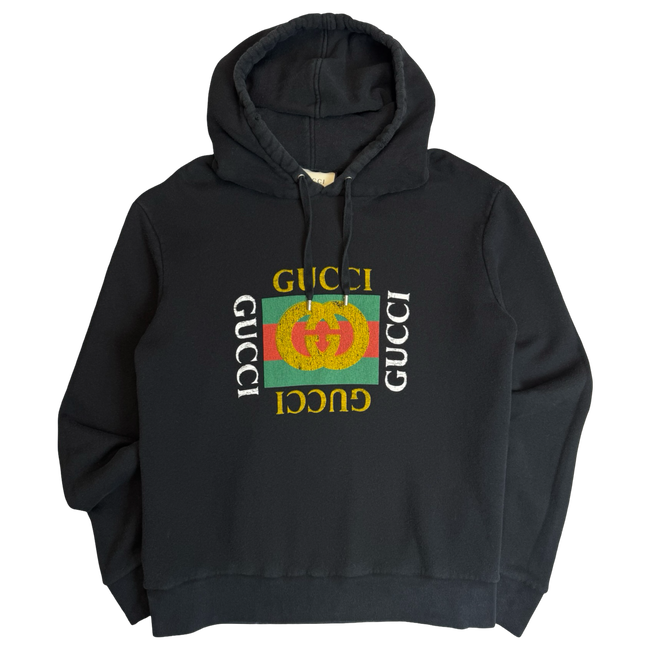 Gucci Distressed Oversized Hoodie Black