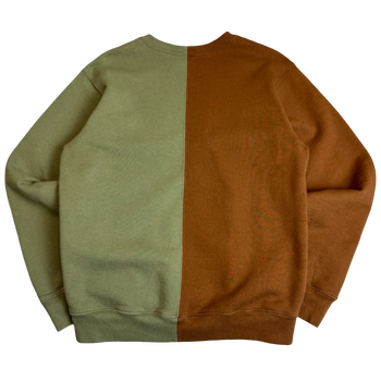 Supreme Split Crewneck Sweatshirt Brown/Olive (USED)