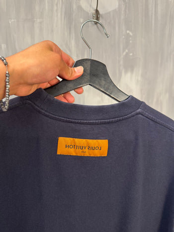 Louis Vuitton Flower Embroidered Tee Navy