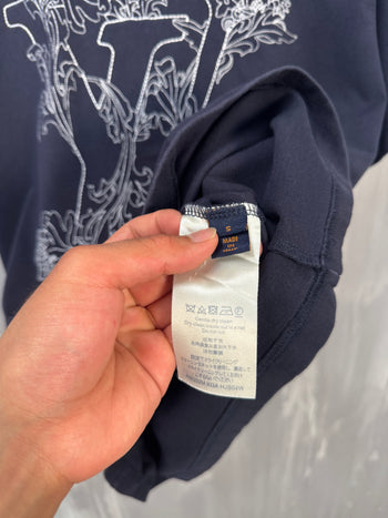 Louis Vuitton Flower Embroidered Tee Navy