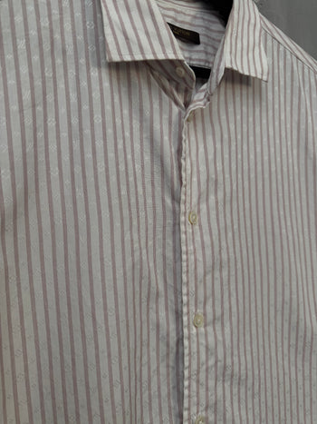 Louis Vuitton Striped Monogram Button Up Shirt