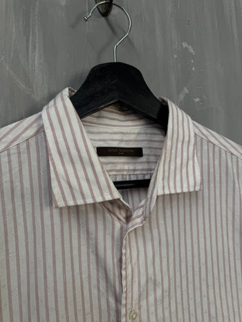 Louis Vuitton Striped Monogram Button Up Shirt