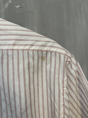 Louis Vuitton Striped Monogram Button Up Shirt