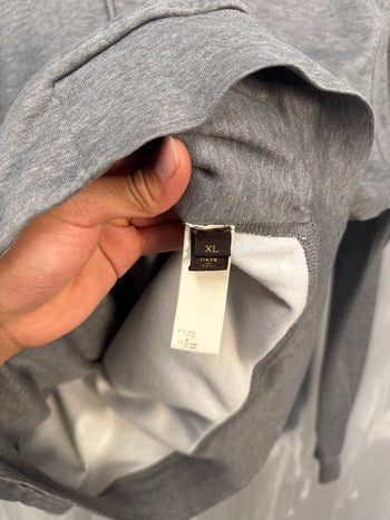 Louis Vuitton Embossed Logo Zip Up Hoodie Grey