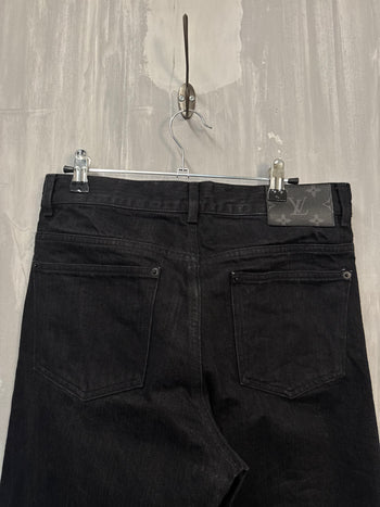 Louis Vuitton Monogram Patch Cotton Pants Black
