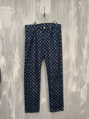 Louis Vuitton Monogram Denim Pants Blue