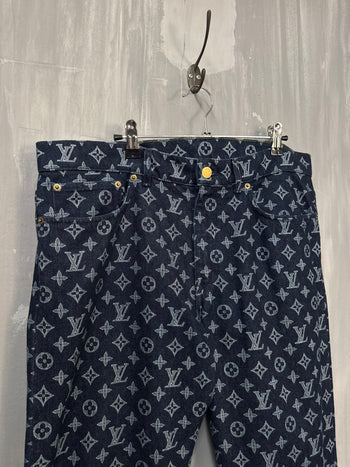 Louis Vuitton Monogram Denim Pants Blue