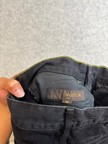 Louis Vuitton Monogram Patch Cotton Pants Black