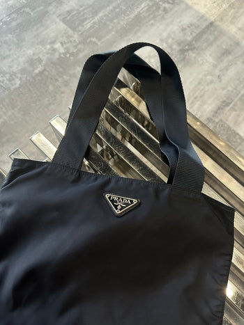 Prada Nylon Tote Bag Navy