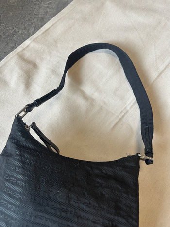 Prada Jacquard Shoulder Bag Black