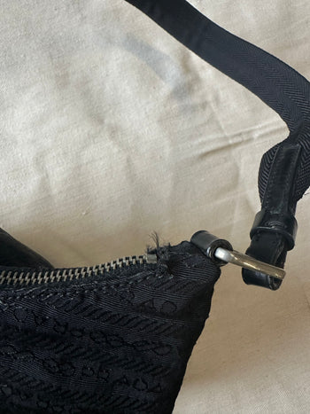 Prada Jacquard Shoulder Bag Black