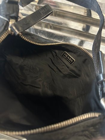 Prada Jacquard Shoulder Bag Black