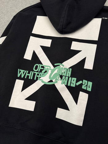 Off-White Diag Waterfall Hoodie Black (USED)