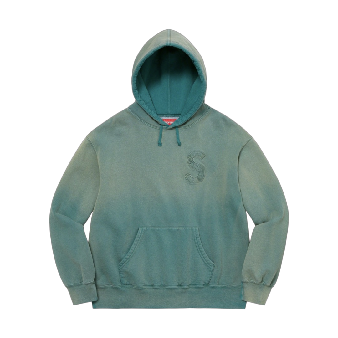Supreme Overdyed S Logo Hooded Sweatshirt Teal