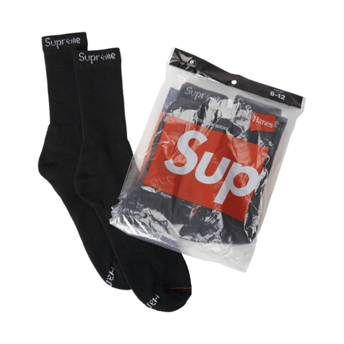 Supreme Hanes Socks 4 Pack Black | Vintage Clothing Store Canada