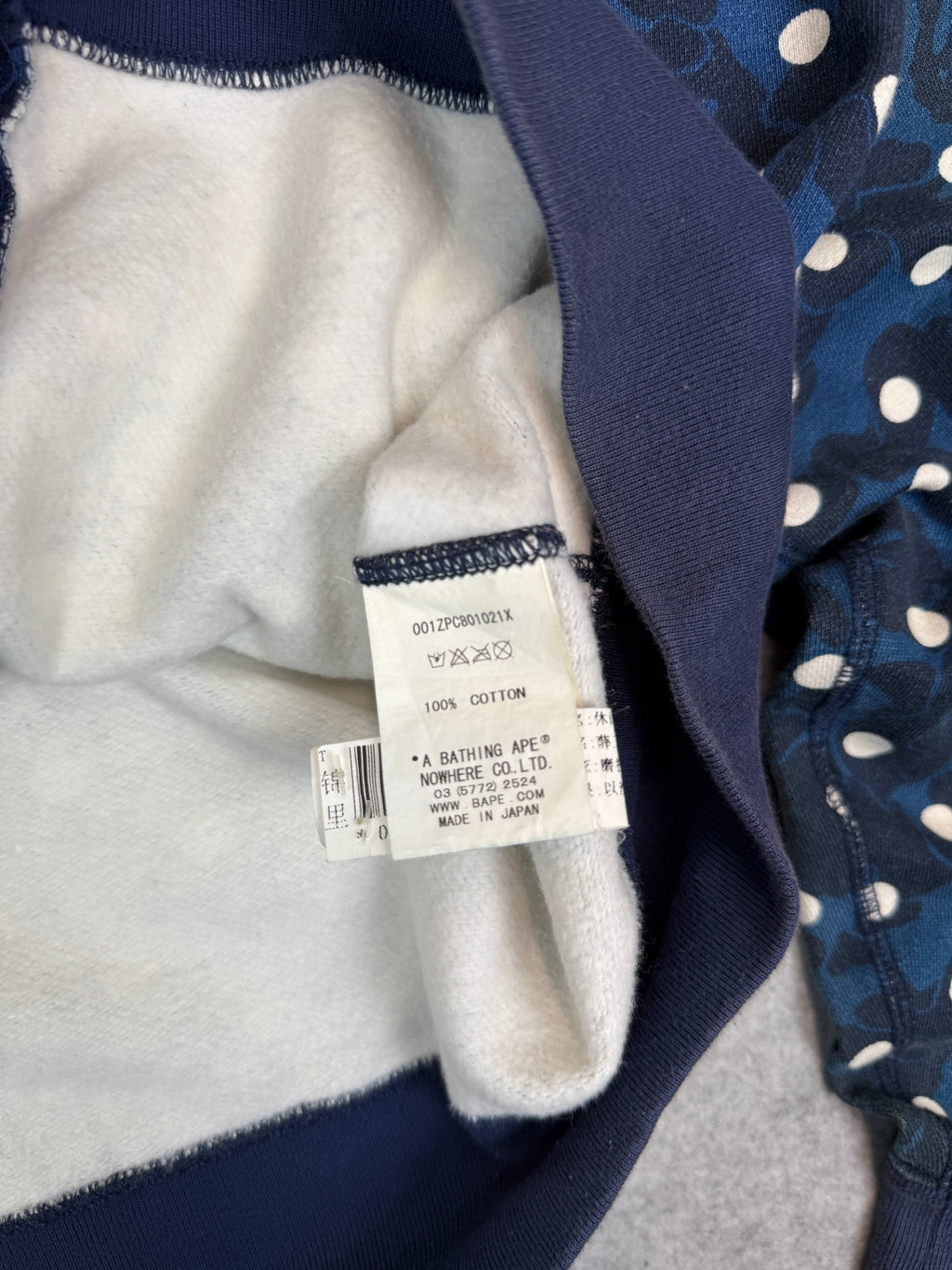 BAPE ABC Camo Polka Dot Shark Full Zip Hoodie Navy (USED)