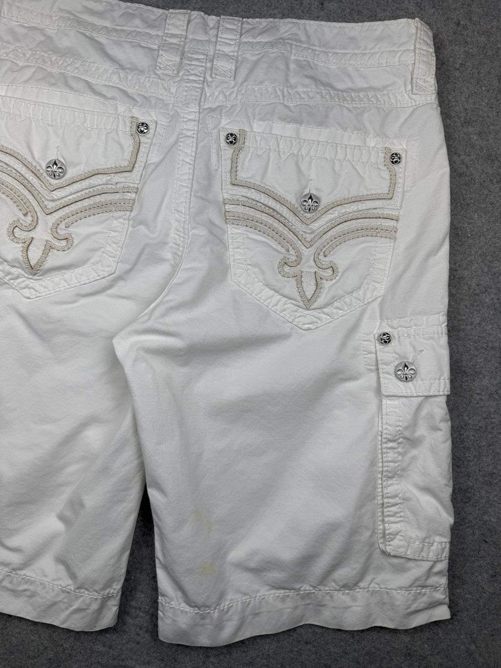 Rock Revival Cargo Shorts White