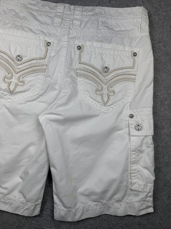 Rock Revival Cargo Shorts White