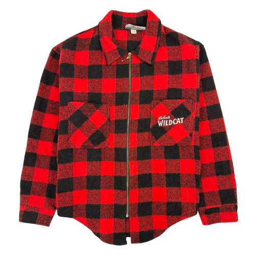 Vintage Labatt Wildcat Wool Plaid Flannel Jacket Red | Vintage Clothing Store Canada